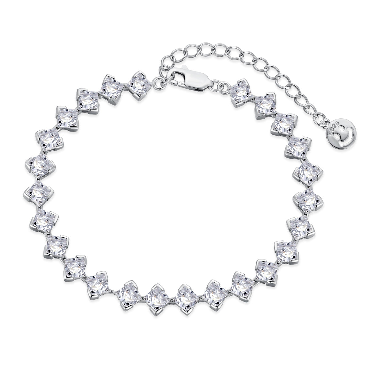 [Radiant Jewelry]0.5 Carat Ornate Princess Cut Daily Bracelet