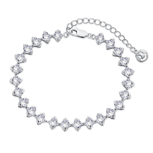 [Spark Jewelry]0.5 Carat Ornate Princess Cut Daily Bracelet