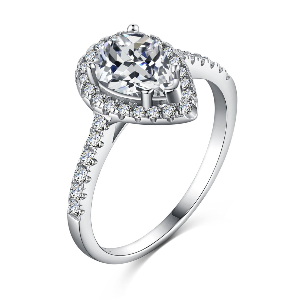 [Radiant Jewelry]1.0 Carat Luxurious Resplendent Water Drop Shape Wedding Ring