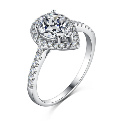 [Radiant Jewelry]1.0 Carat Luxurious Resplendent Water Drop Shape Wedding Ring