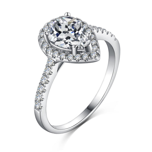 [Spark Jewelry]1.0 Carat Luxurious Resplendent Water Drop Shape Wedding Ring