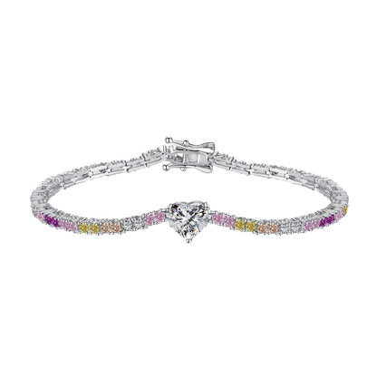 [Radiant Jewelry]Delicate Romantic Heart Shape Lover Bracelet