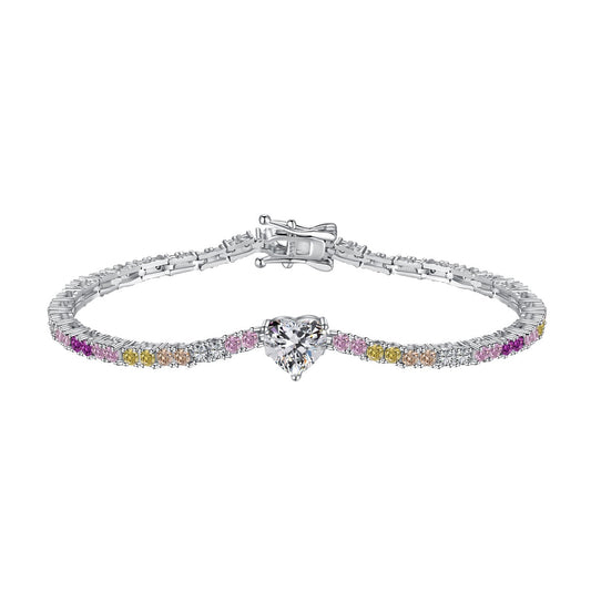 [Spark Jewelry]Delicate Romantic Heart Shape Lover Bracelet