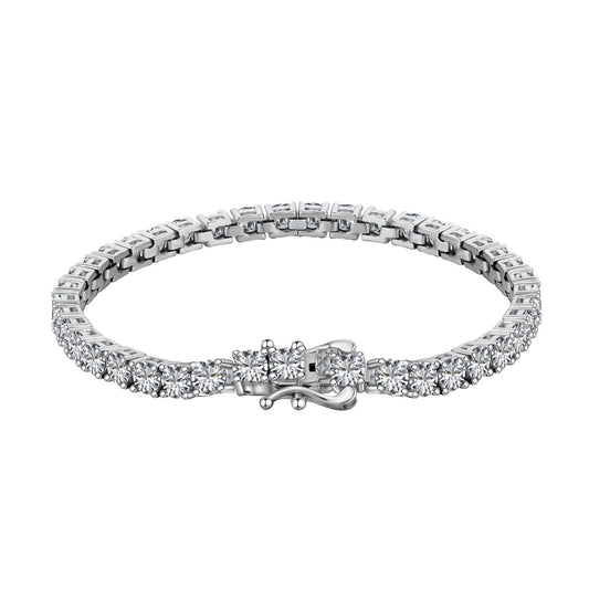 [Spark Jewelry]Luxurious Ornate Round Cut Tennis Bracelet
