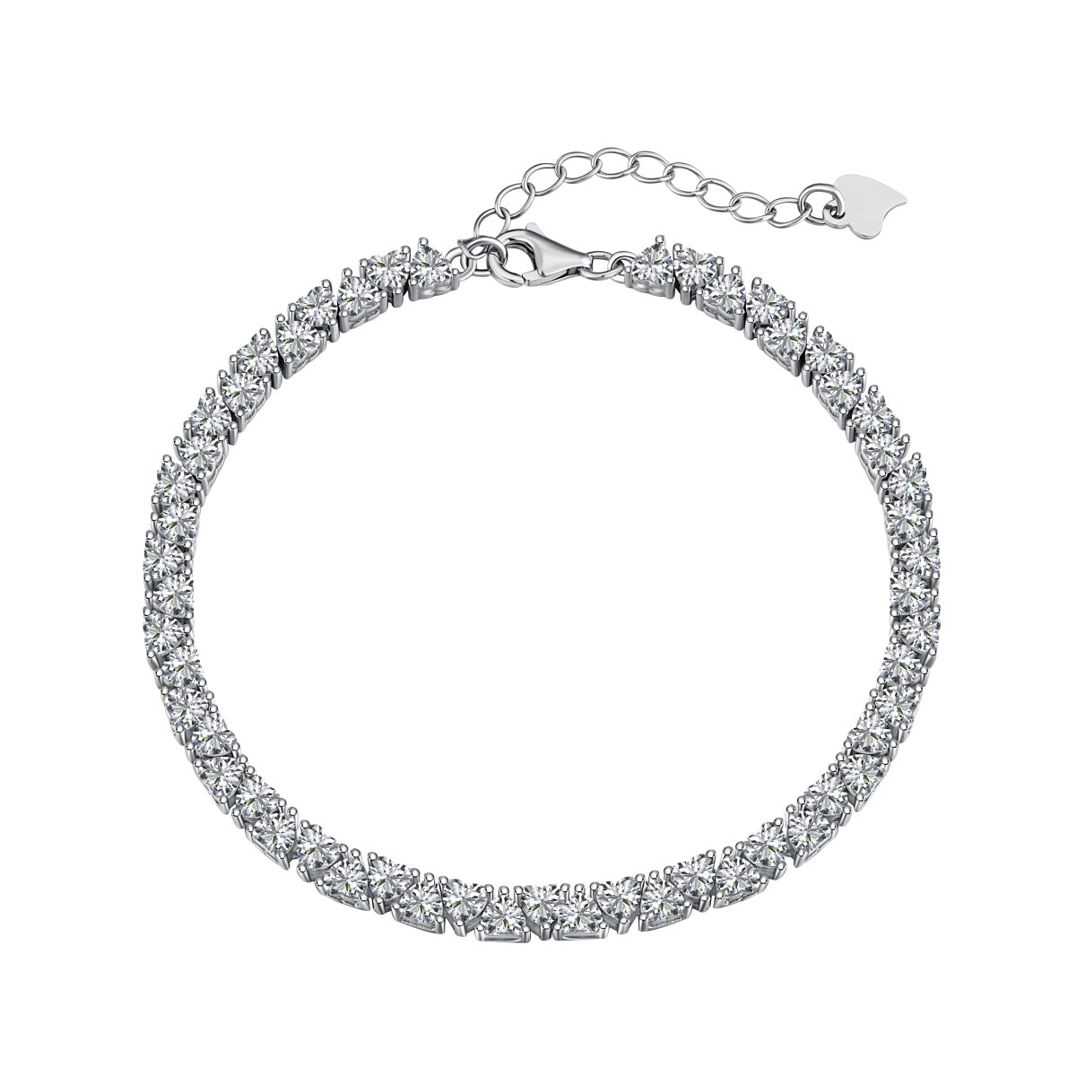 [Radiant Jewelry]Dazzling Romantic Heart Shape Lover Bracelet