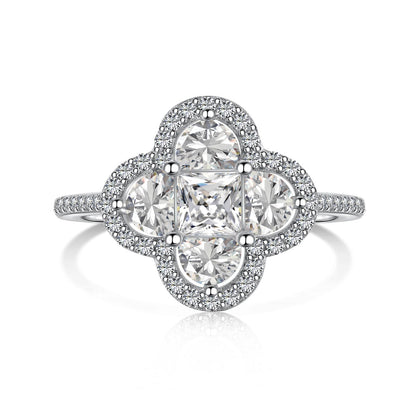 [Radiant Jewelry]Luxurious Eternity Flower Shape Banquet Ring