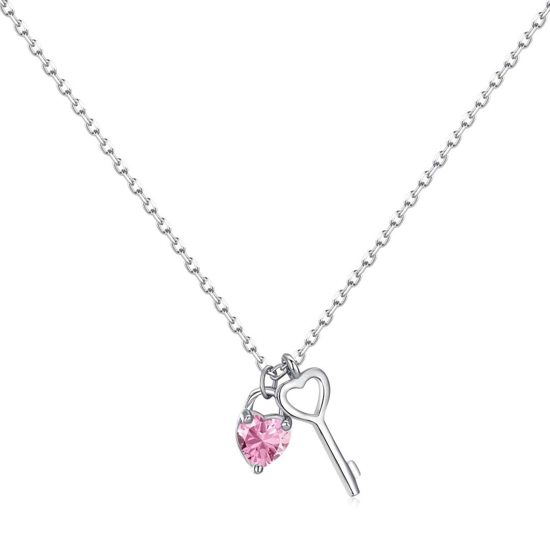 [Radiant Jewelry]Unique Heart Shape Key Pendent Necklace