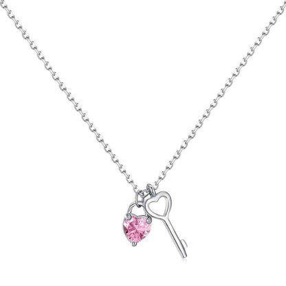 [Radiant Jewelry]Unique Heart Shape Key Pendent Necklace