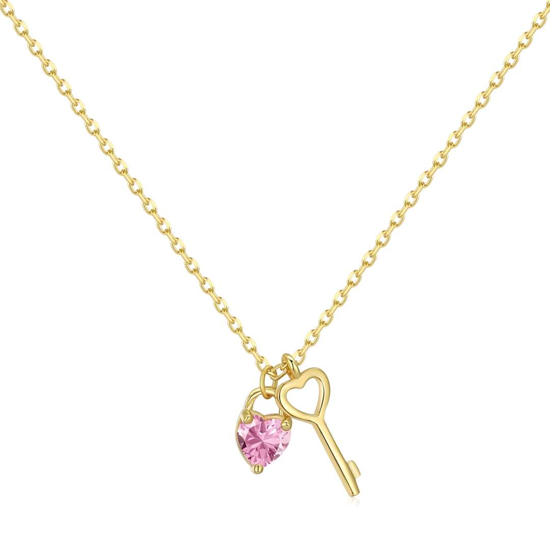 [Radiant Jewelry]Unique Heart Shape Key Pendent Necklace