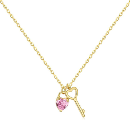 [Radiant Jewelry]Unique Heart Shape Key Pendent Necklace