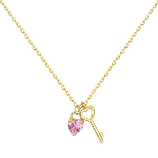 [Spark Jewelry]Unique Heart Shape Key Pendent Necklace
