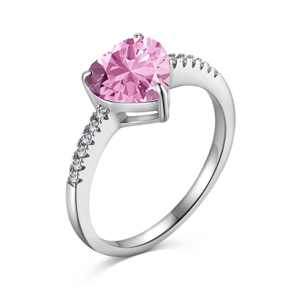 [Radiant Jewelry]2.0 Carat Dazzling Lustrous Heart Cut Lover Ring