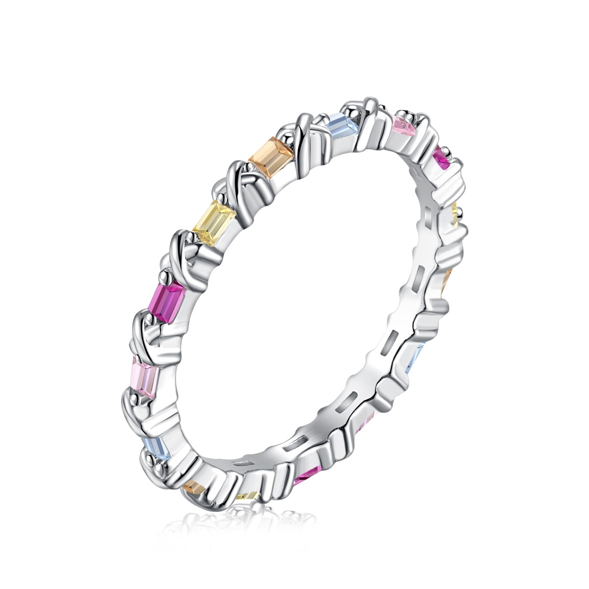 [Radiant Jewelry]Charming Colorful Round Cut Daily Ring