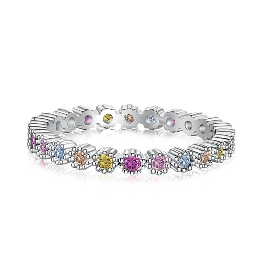 [Spark Jewelry]Exquisite Colorful Round Cut Party Ring
