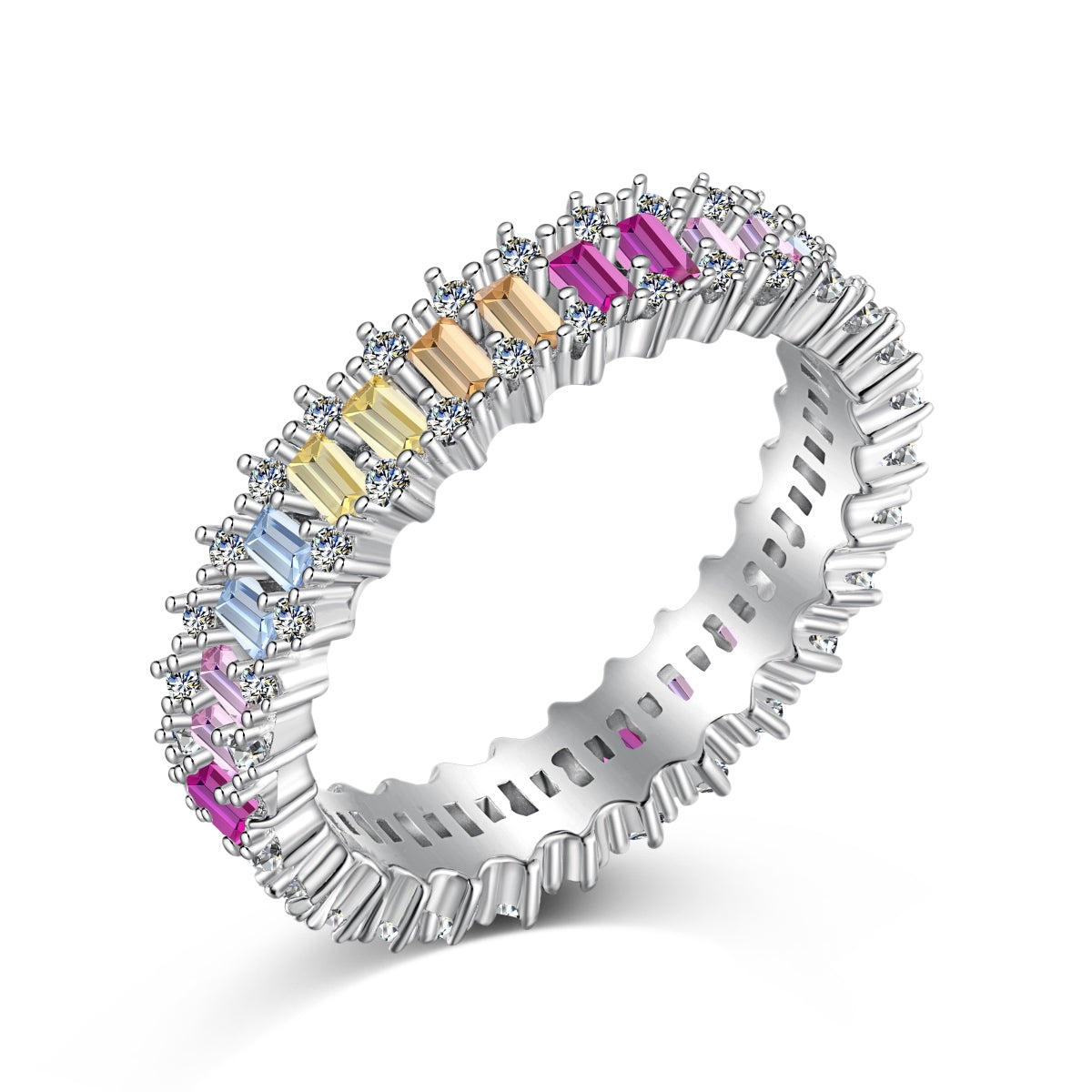 [Radiant Jewelry]Splashy Ornate Emerald Cut Cocktail Ring
