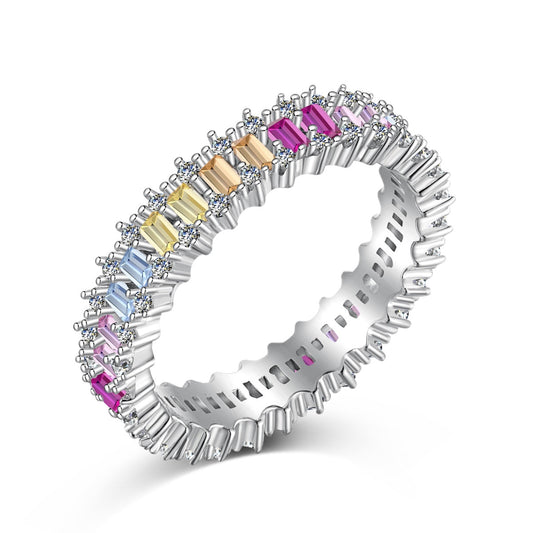 [Spark Jewelry]Splashy Ornate Emerald Cut Cocktail Ring