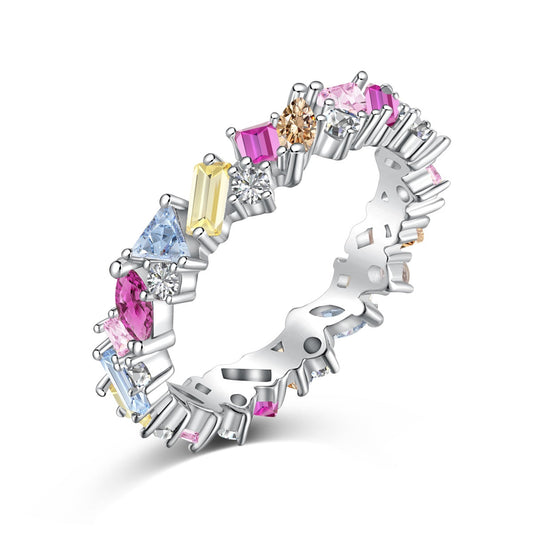 [Spark Jewelry]Dazzling Polychromatic Multi cut Daily Ring