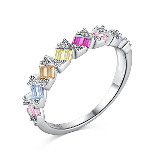 [Spark Jewelry]Delicate Vibrant Emerald Cut Daily Ring