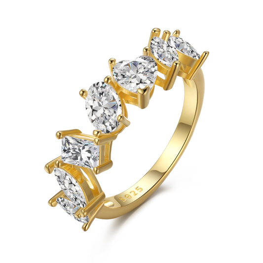 [Spark Jewelry]Delicate Multi Cut Ring