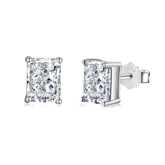 [Spark Jewelry]Radiant Luxurious Princess Cut Daily Earrings