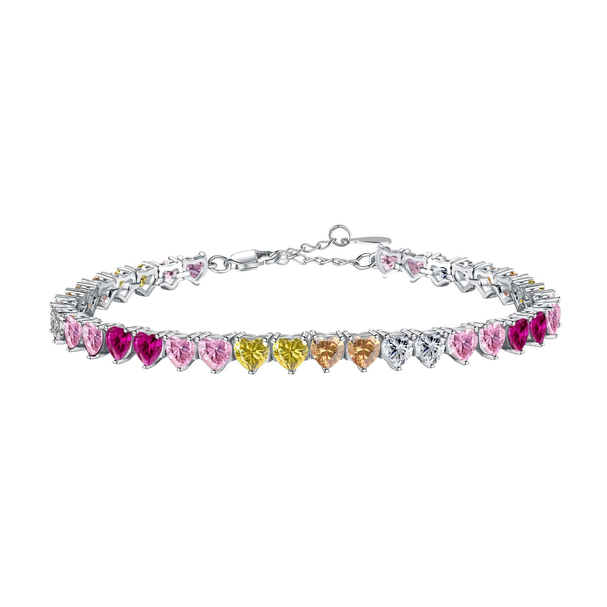 [Radiant Jewelry]Luxurious Colorful Romantic Heart Shape Lover Bracelet