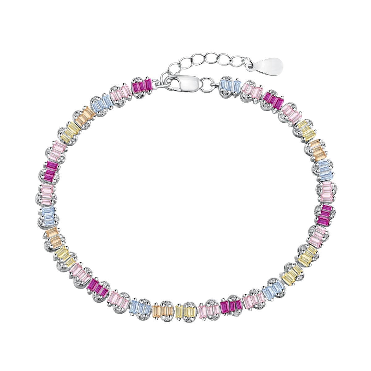 [Radiant Jewelry]Delicate Colorful Emerald Cut Party Bracelet
