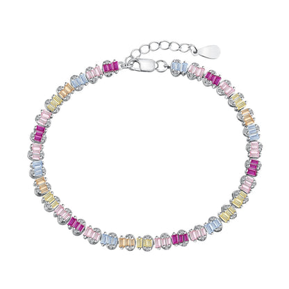 [Radiant Jewelry]Delicate Colorful Emerald Cut Party Bracelet