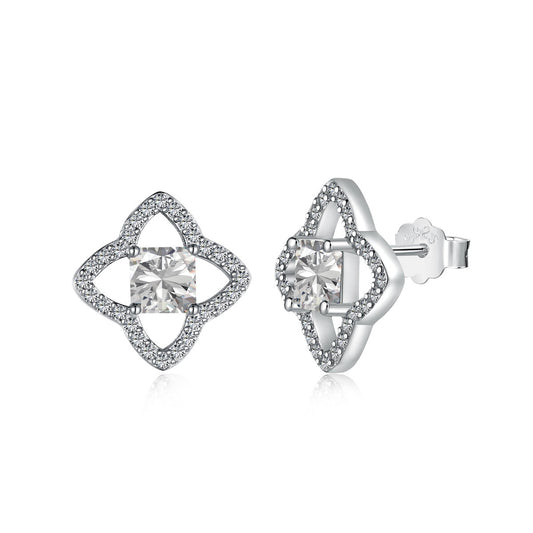 [Spark Jewelry]Elegant Star Shape Princess Cut Daily Earrings