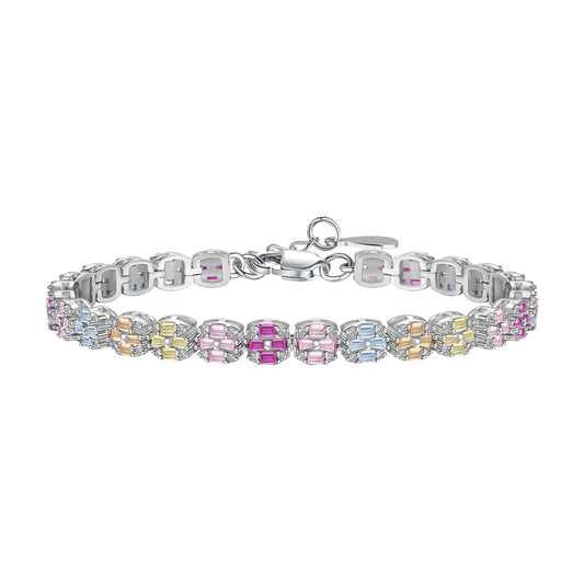 [Spark Jewelry]Delicate Colorful Emerald Cut Daily Bracelet