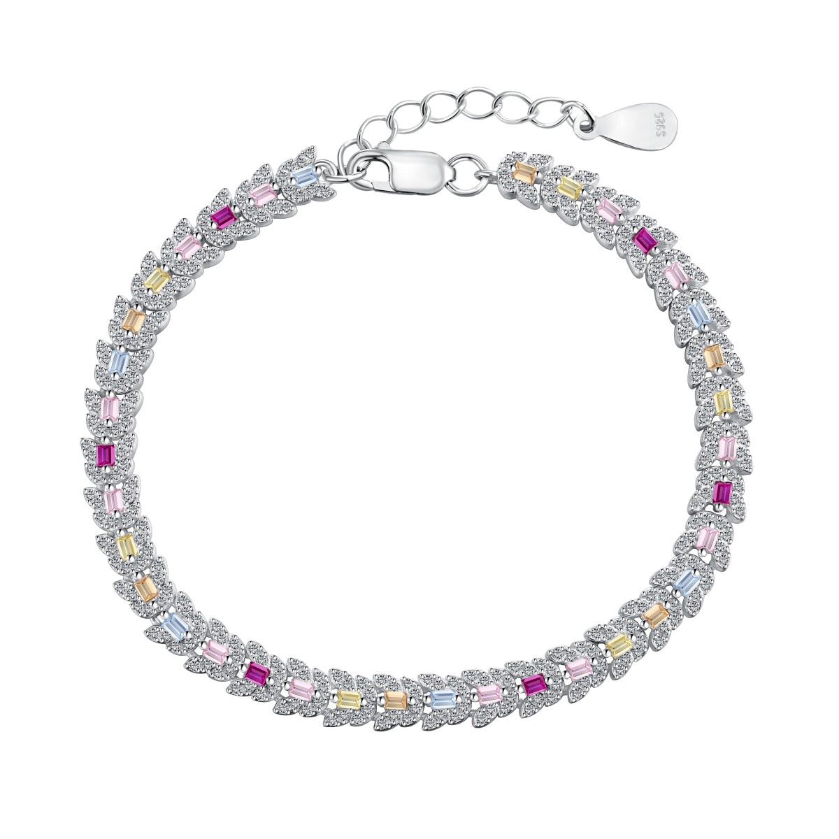 [Radiant Jewelry]Delicate Colorful Multi Cut Daily Bracelet