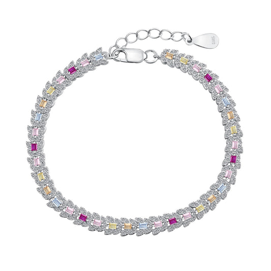 [Spark Jewelry]Delicate Colorful Multi Cut Daily Bracelet