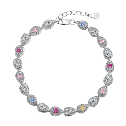 [Spark Jewelry]0.25 Carat Radiant Water Drop Shape Daily Bracelet
