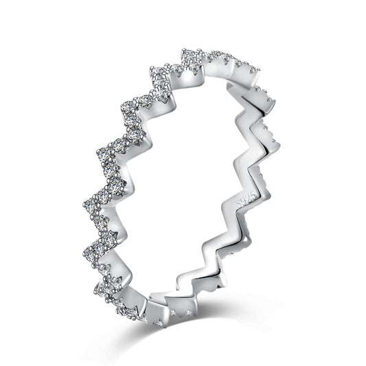 [Spark Jewelry]Delicate Enchanting Wave Shape Daily Ring