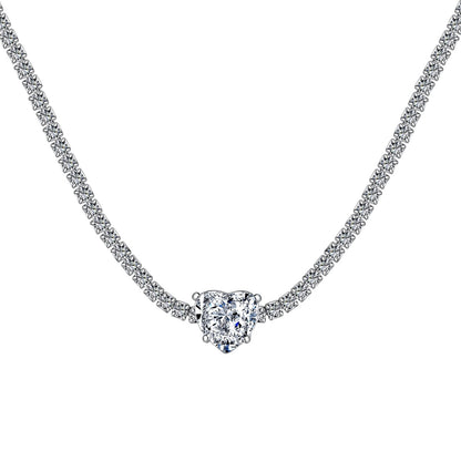 [Radiant Jewelry]2.0 Carat Sparkling Tennis Heart Cut Necklace