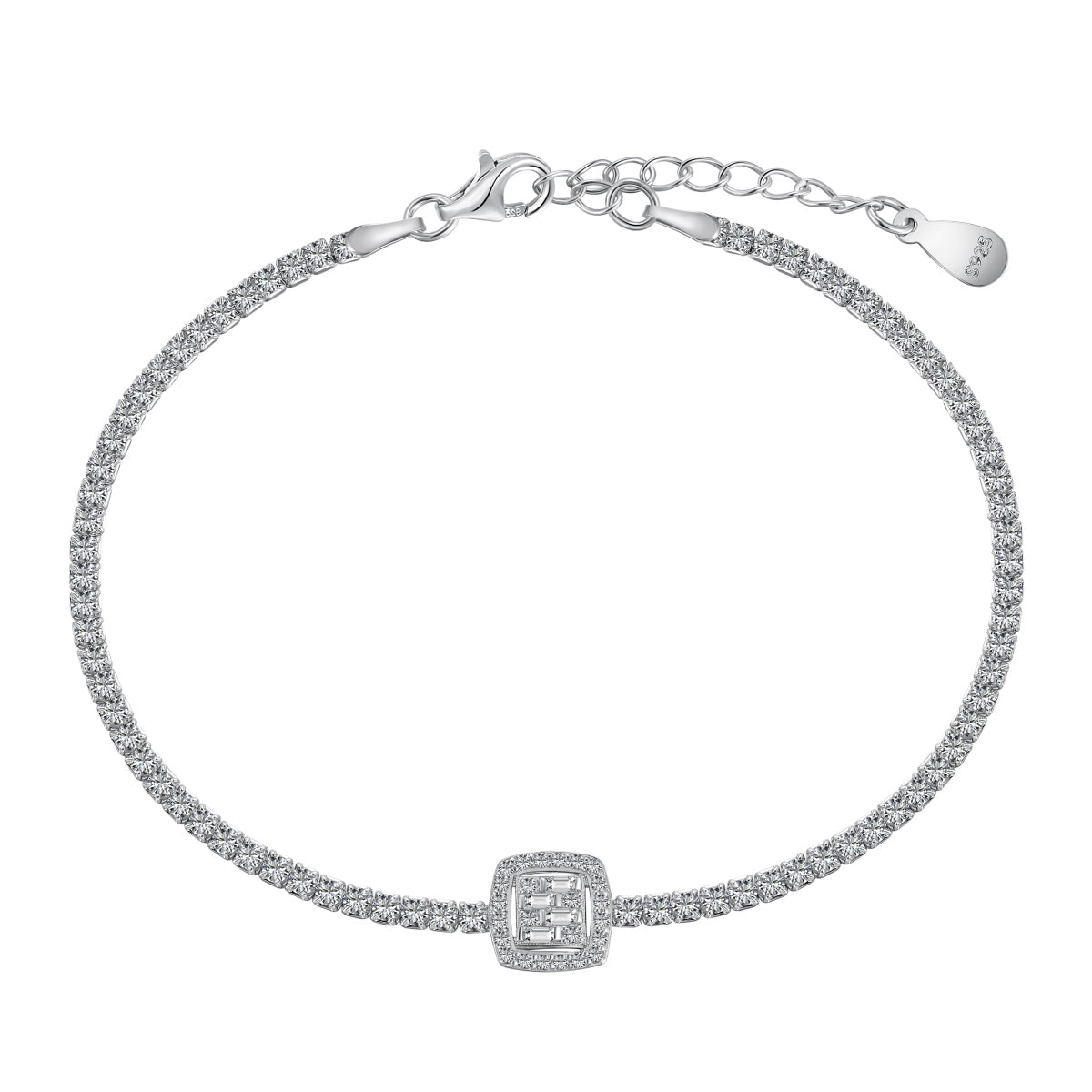 [Radiant Jewelry]Luxurious Dazzling Square Shape Banquet Bracelet