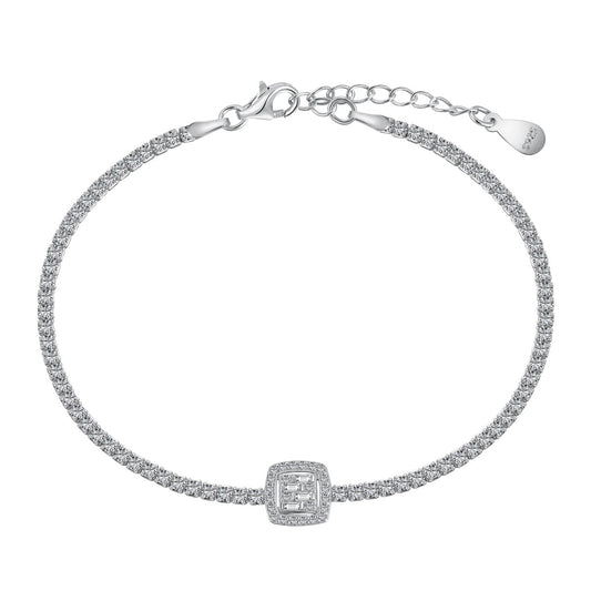 [Spark Jewelry]Luxurious Dazzling Square Shape Banquet Bracelet