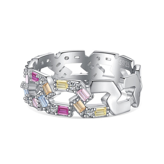[Spark Jewelry]Sparkling Vibrant Emerald Cut Daily Ring