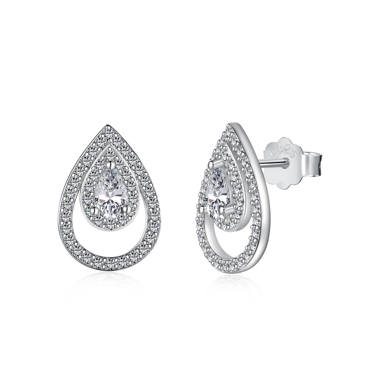 [Radiant Jewelry]Sparkling Delicate Water Drop Shape Daily Earrings