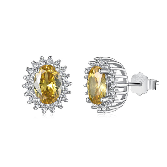 [Spark Jewelry]Delicate Radiant Oval Cut Daily Earrings