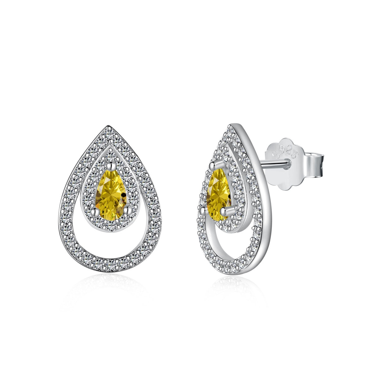 [Radiant Jewelry]Sparkling Delicate Water Drop Shape Daily Earrings