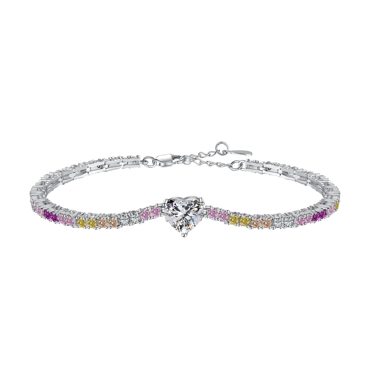 [Radiant Jewelry]Delicate Romantic Heart Shape Lover Bracelet