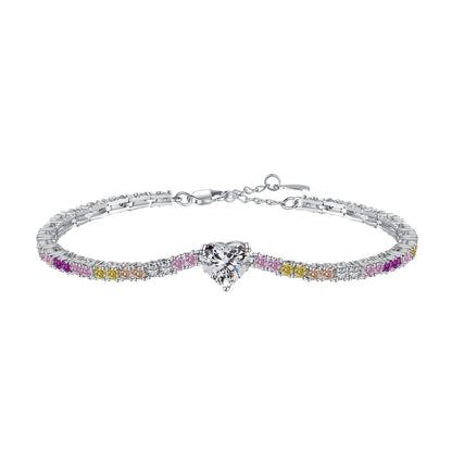 [Radiant Jewelry]Delicate Romantic Heart Shape Lover Bracelet