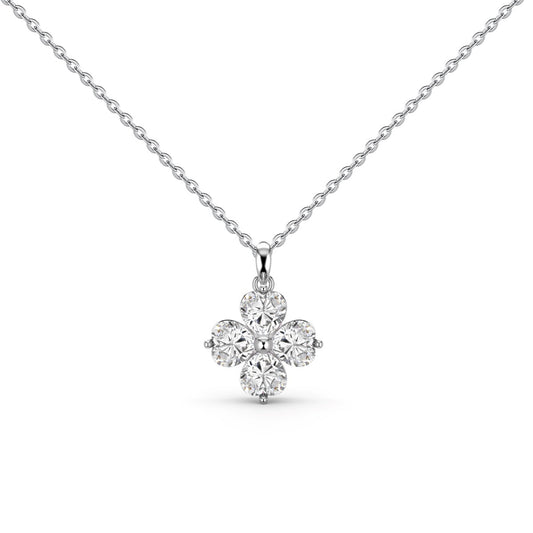 [Spark Jewelry]Heart-Shaped Four-Leaf Clover Bead Necklace