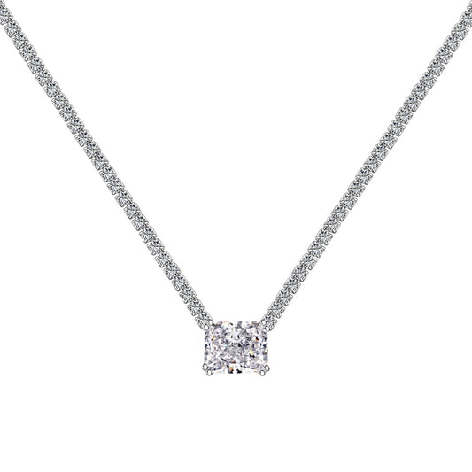 [Spark Jewelry]4.0 Carat Elegant Radiant Cut Necklace