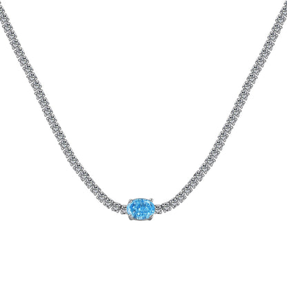 [Radiant Jewelry]1.0 Carat Shining Oval Cut Necklace