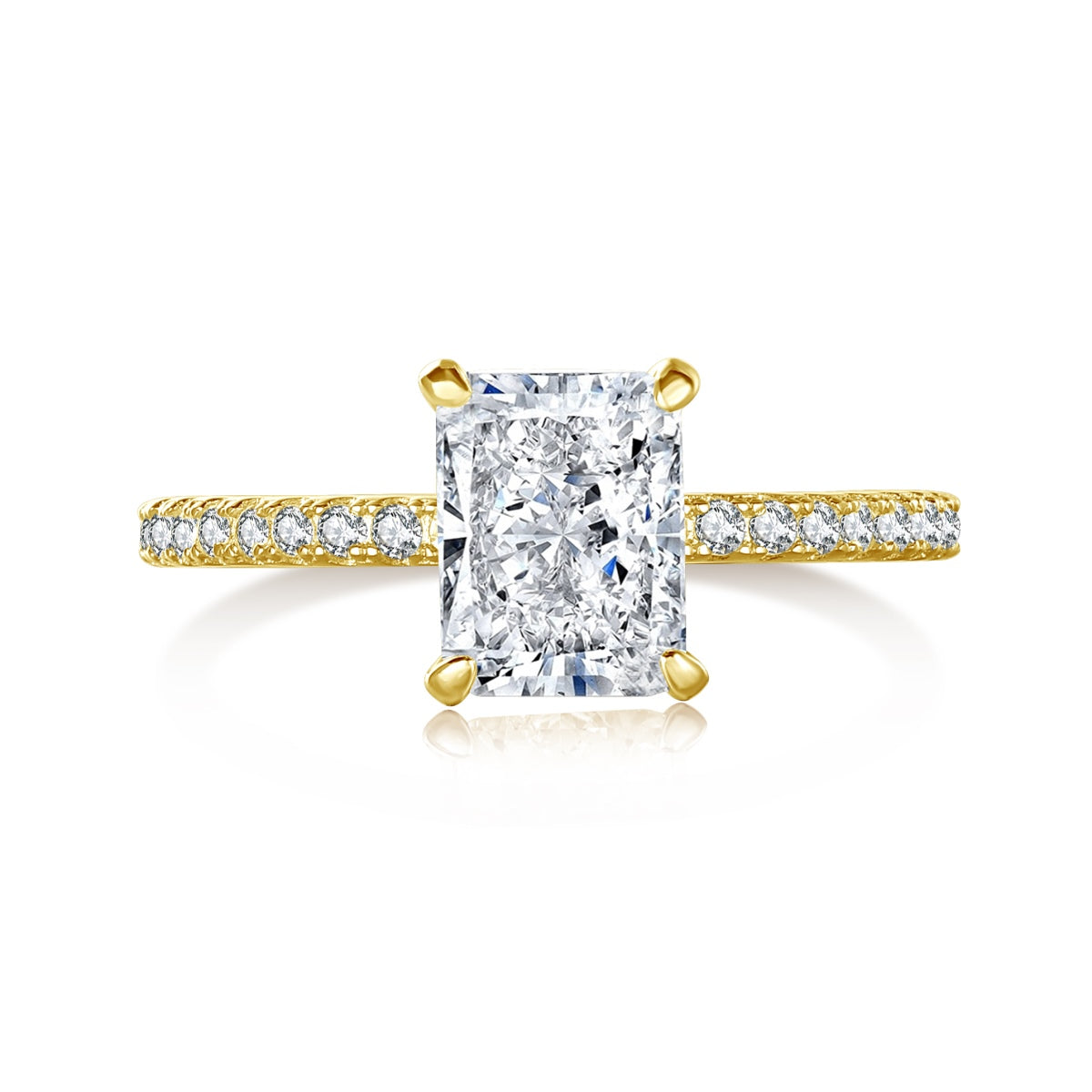 [Radiant Jewelry]2.0 Carat Dazzling Sparkling Radiant Cut Party Ring