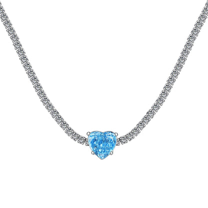 [Radiant Jewelry]2.0 Carat Sparkling Tennis Heart Cut Necklace