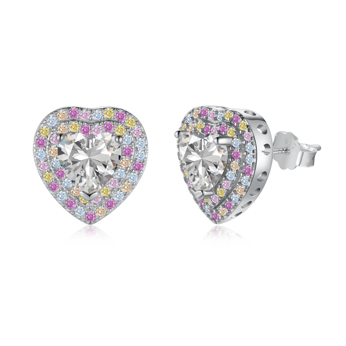 [Radiant Jewelry]Dazzling Heart Shape Lover Earrings