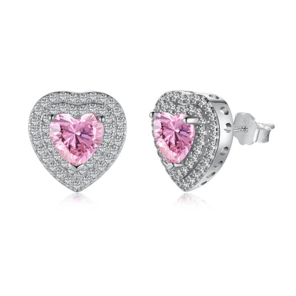 [Radiant Jewelry]Dazzling Heart Shape Lover Earrings