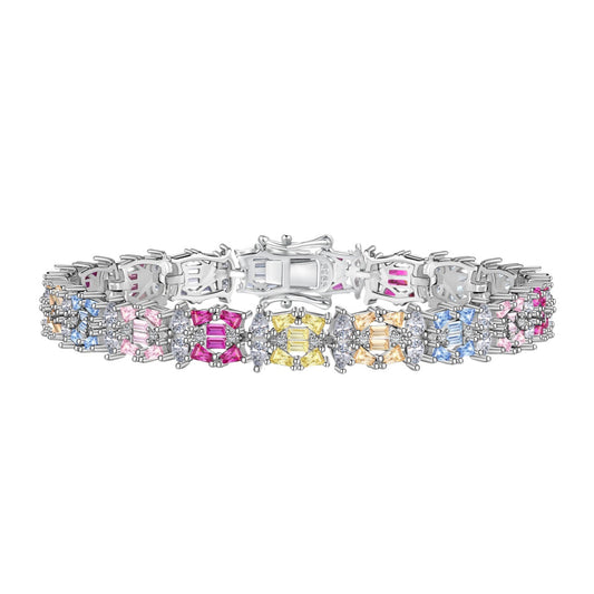 [Spark Jewelry]Delicate Colorful Multi Cut Party Bracelet